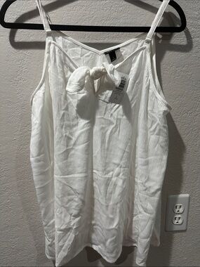 torrid White Ribbed Cami with Adjustable Straps
